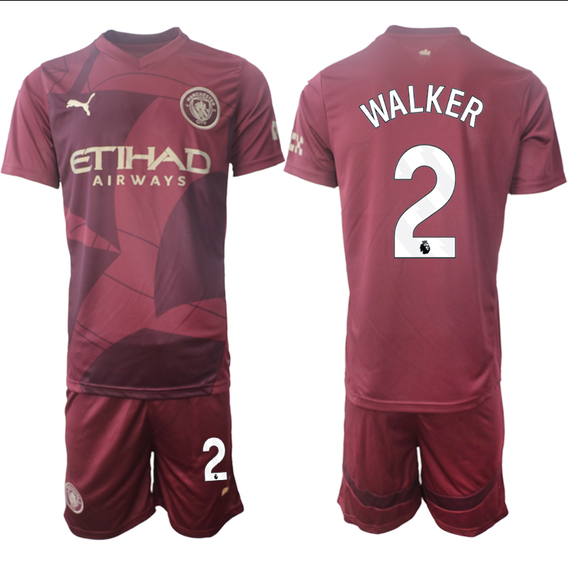 Men 2024-2025 Club Manchester City away red #2 Soccer Jersey